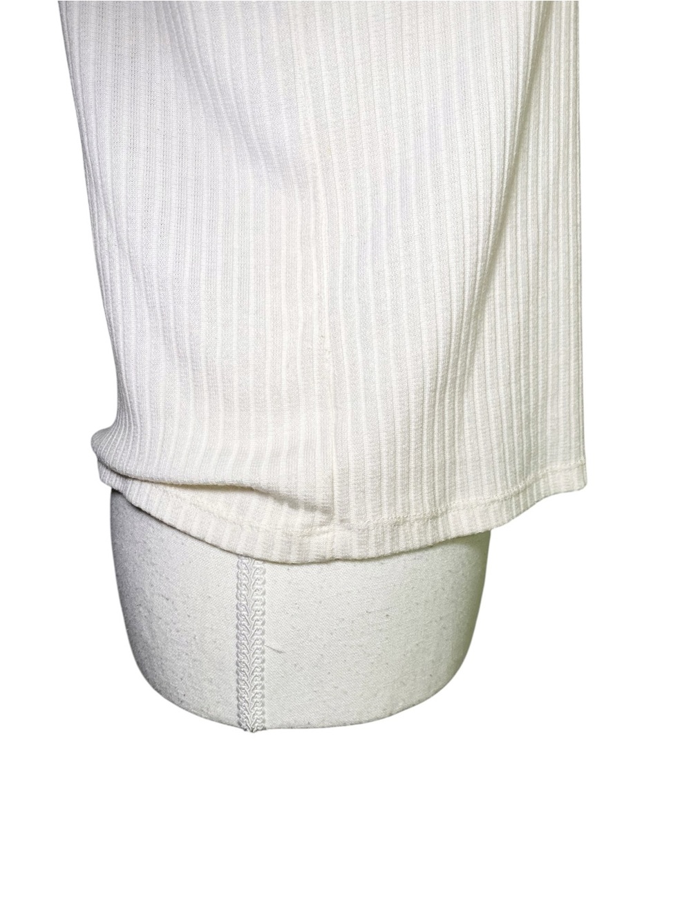 Poof Cream Ribbed Lace-Up Shoulder Turtleneck Size Small - Picture 7 of 15